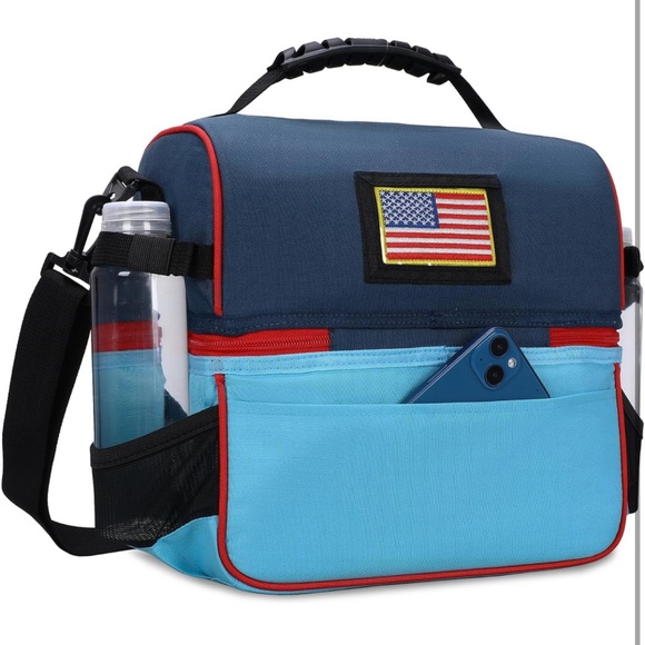 MIER 2 CompartmentUnisex👫Insulated LeakproofCoolerLunchBag Tote w ShoulderStrap - Picture 10 of 10